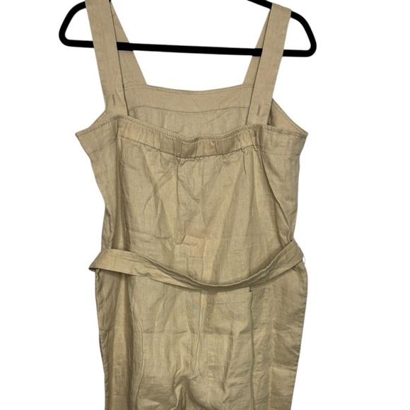 NEW QUINCE 100% European Linen Square Neck Jumpsuit in Driftwood Medium Netutral - Picture 9 of 16